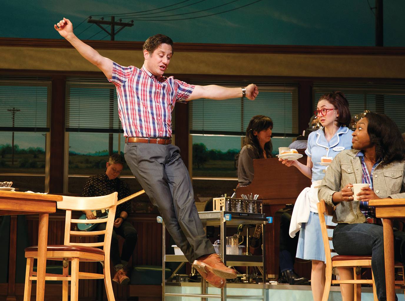 Christopher Fitzgerald ’95 in the Broadway production of Waitress.