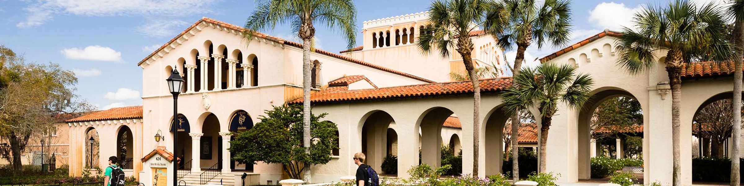 Annie Russell Theatre and rose garden at Rollins College