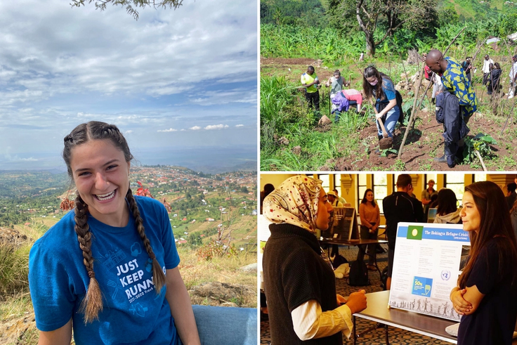 Capri Gutierrez studying abroad in Uganda and presenting research at Rollins.