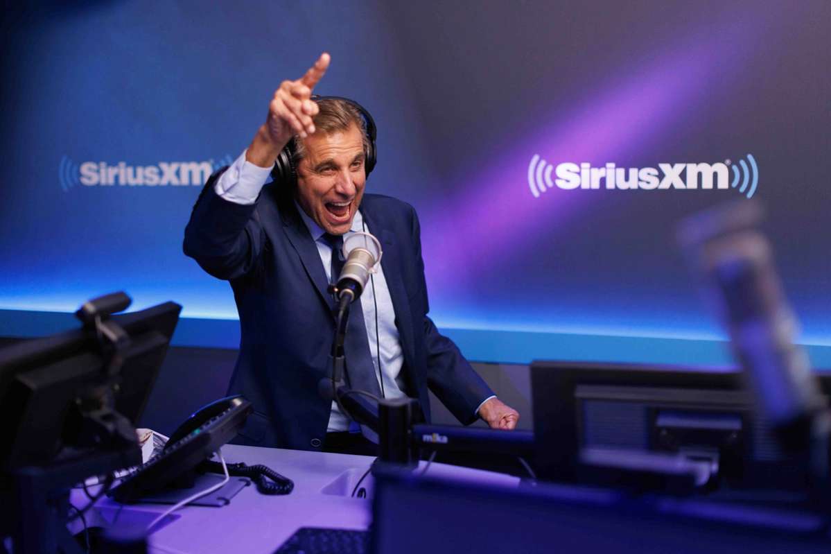 Chris "Mad Dog" Russo in his booth at Sirius XM in New York City.