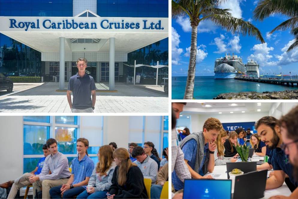 Alex Koussev ’26 while on internship at Royal Caribbean Group
