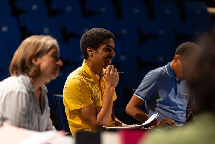 Max Payton ’27 laughing during the read through