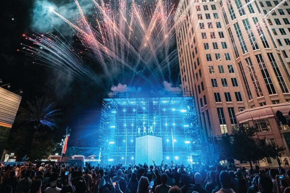 A concert at the Kia Center in downtown Orlando.