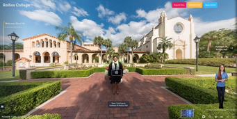 A screen grab from Rollins’ virtual campus tour.