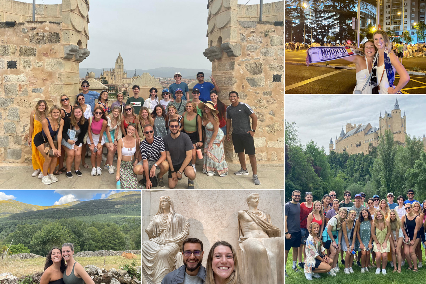 A grid showing student participants in Verano Español, a six-week study abroad program in Spain.