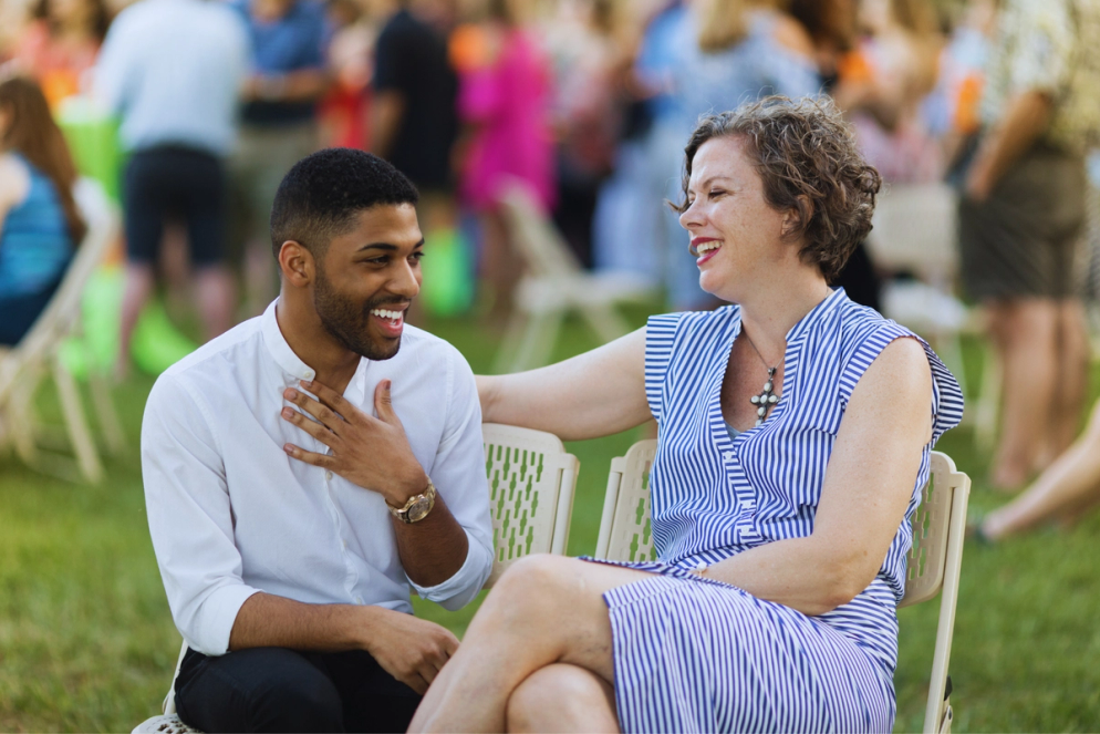 Trustee Stacy Van Praagh '93 with mentee Phillip Denizard '16