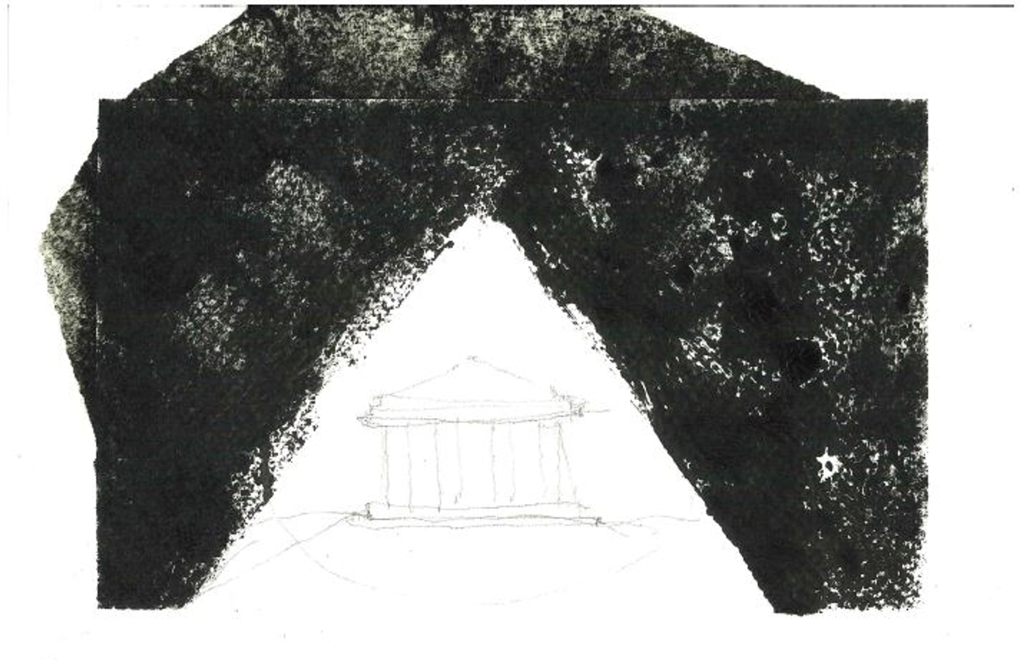 Celeste Maffia Trolle: Spotlight. Tryk, oliekridt og akryl på papir. Athen 2025