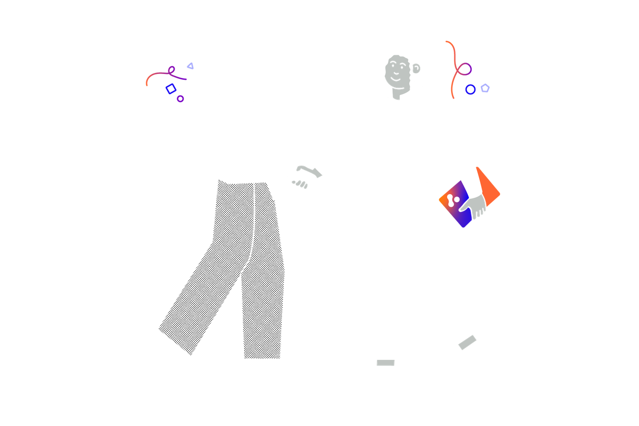 Two people shaking hands. One is carrying a laptop decorated with The Adaptavist Group glyph.