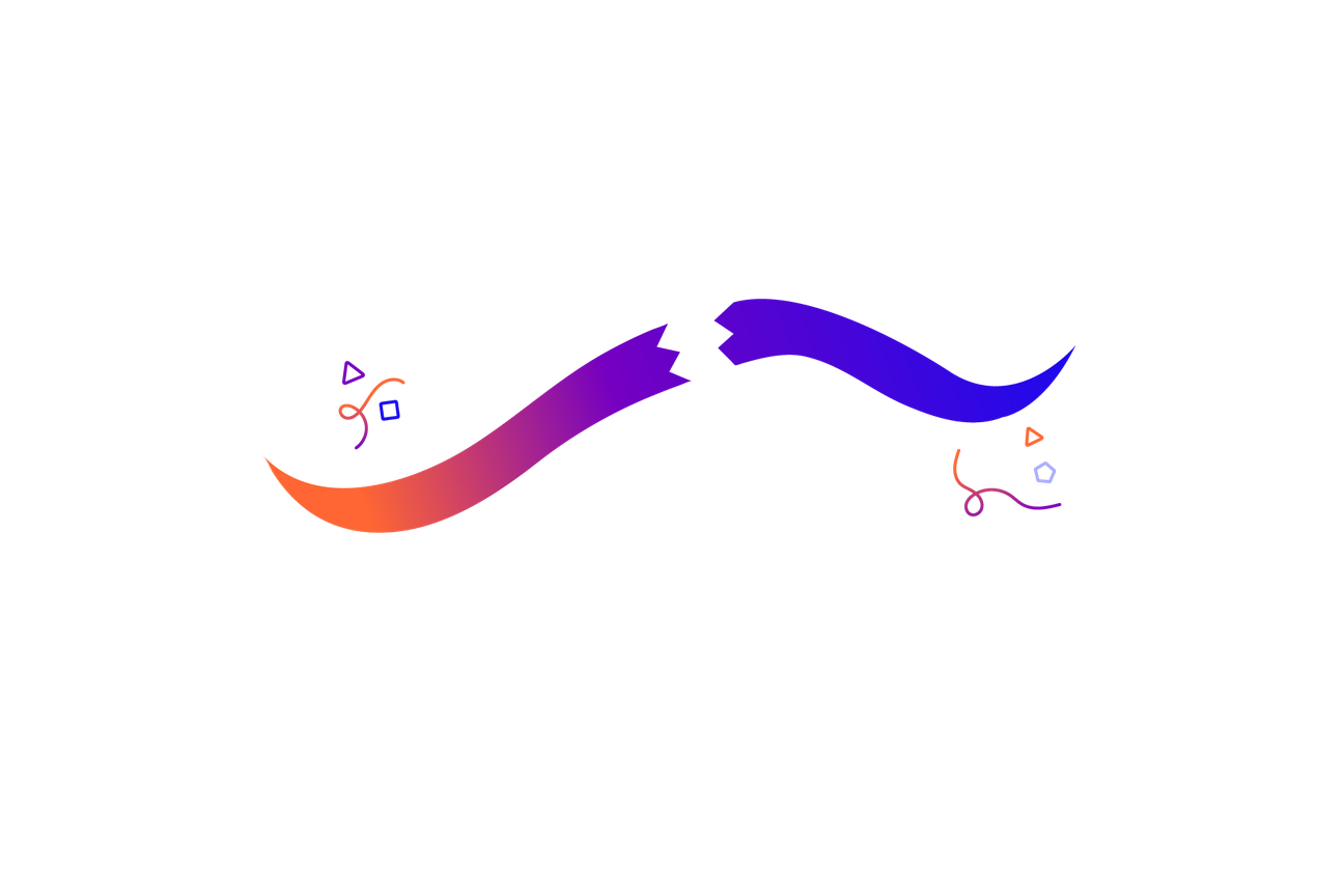 Illustration of a happy person running through a ribbon