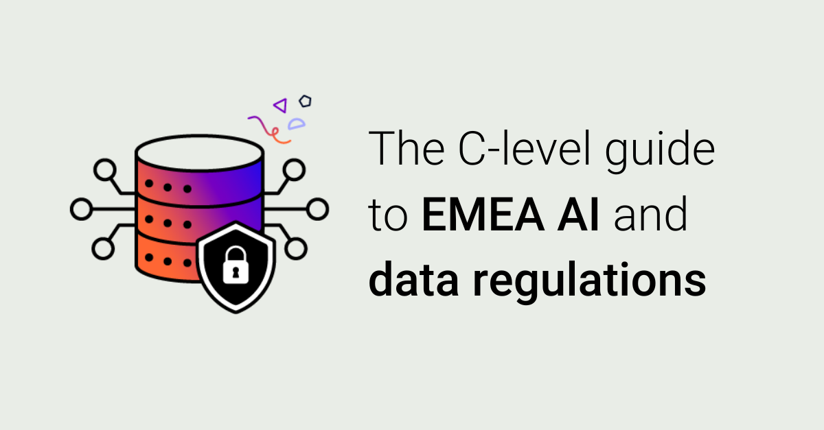 A padlock guarding technology reading The C-level guide to EMEA AI and data regulations