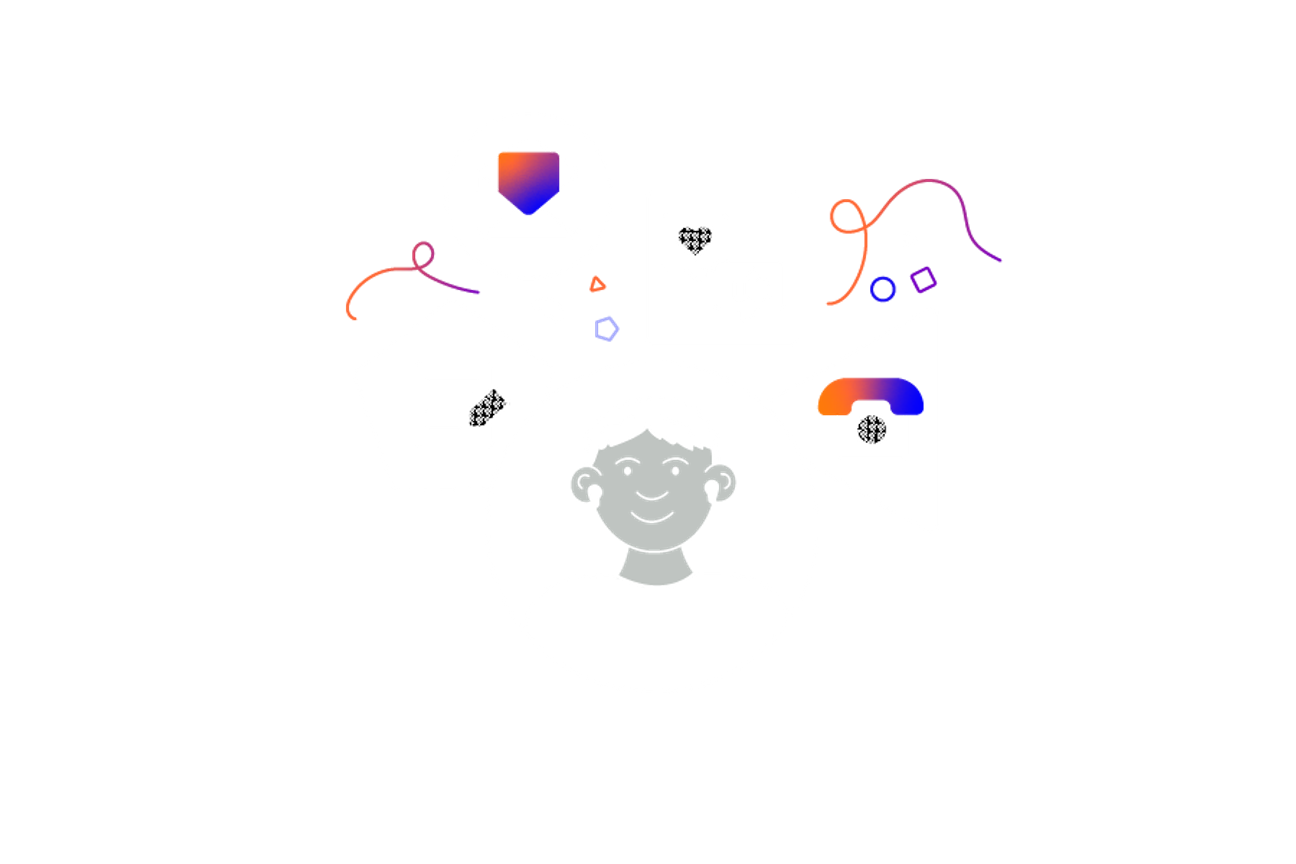 A smiling person surrounded by messaging icons