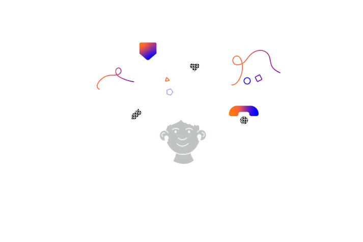A smiling person surrounded by messaging icons