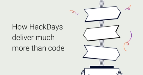Image of a sign post with multiple signs and the text 'How HackDays deliver much more than code'