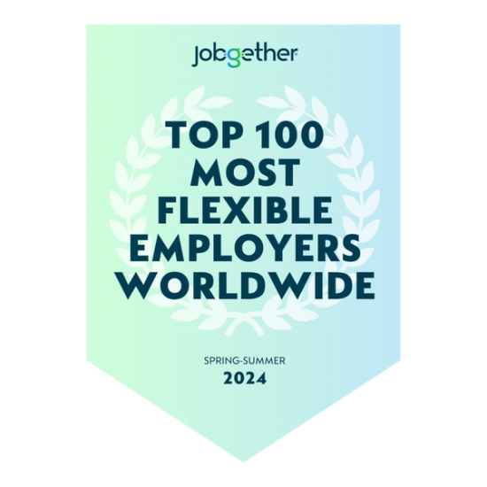 Jobgether Top 100 most flexible employers worldwide 2024 badge