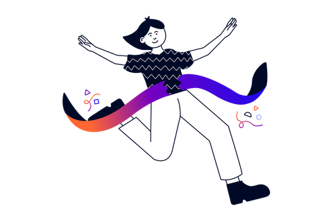 A person crossing a finish line first