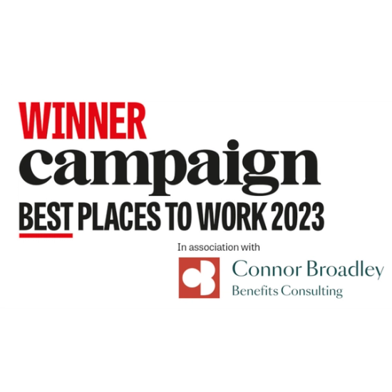 Winner badge: Campaign best places to work 2023