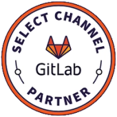 The Gitlab logo surrounded by the text 'Select Channel Partner'