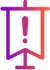A medieval-style banner with an exclamation mark on it. 