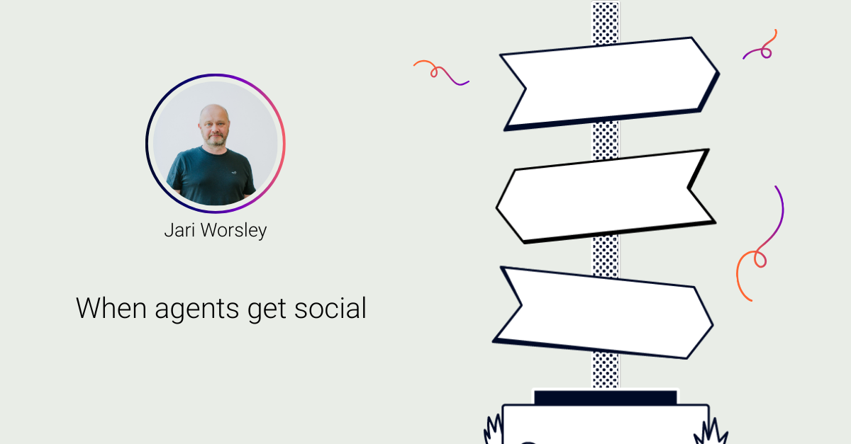 Photo of Jari Worsley, next to the title when agents get social and a logo of Upscale part of The Adaptavist Group