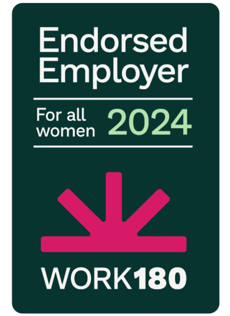 Endorsed employer for all women 2024: Work180 badge