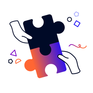 Two hands putting together two jigsaw puzzle pieces