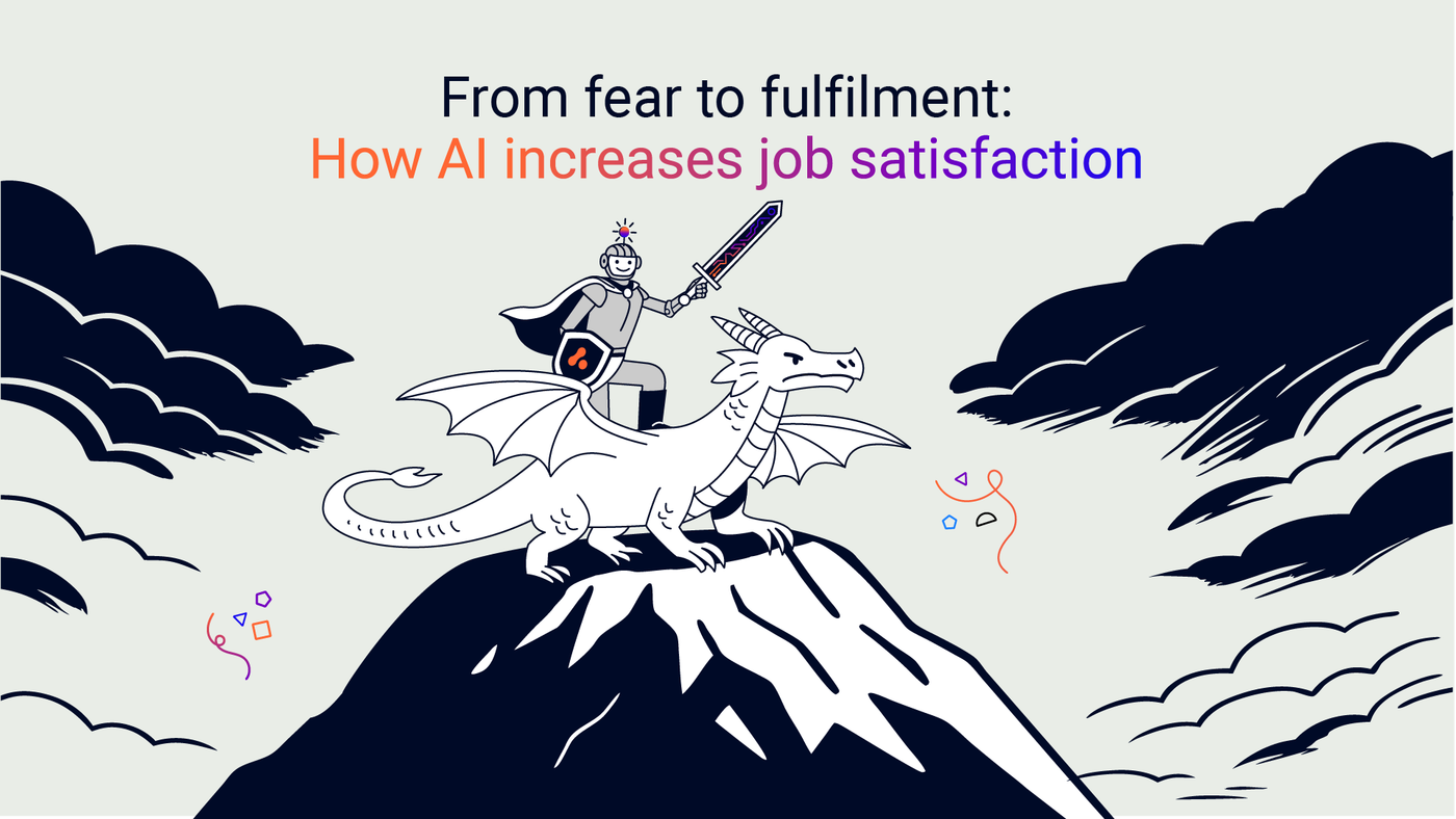 A robotic knight with a sword and shield, riding a dragon on top of a mountain