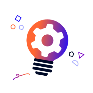 A lightbulb with a cog wheel inside