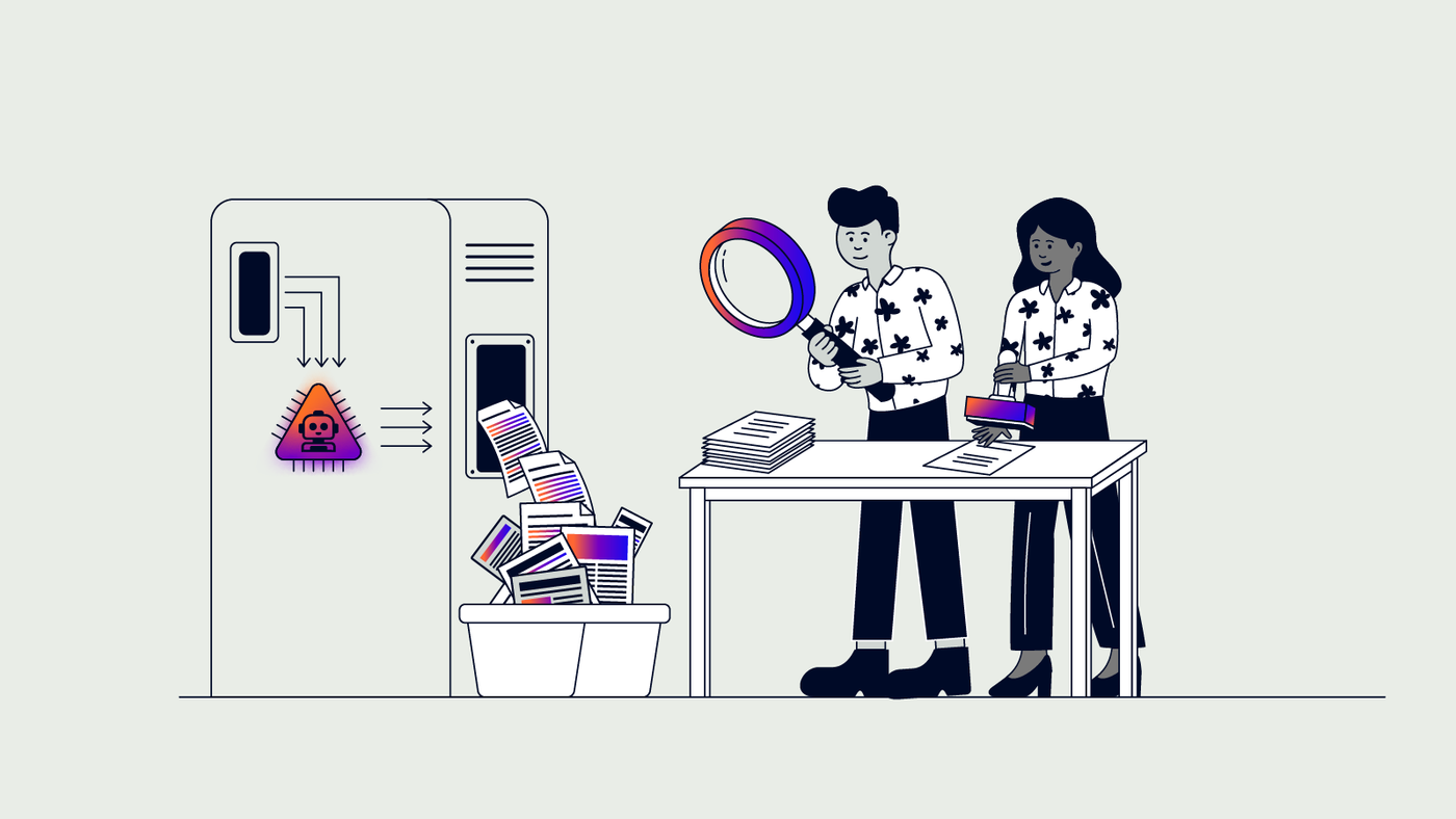 Two people investigating the outputs of AI