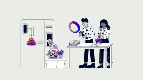 Two people investigating the outputs of AI