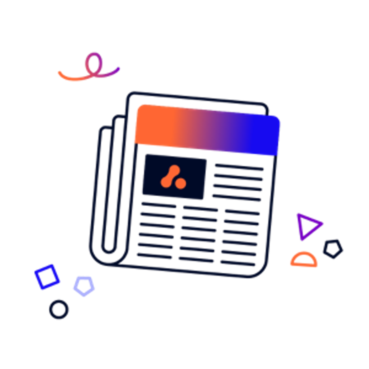 A newspaper with the Adaptavist glyph