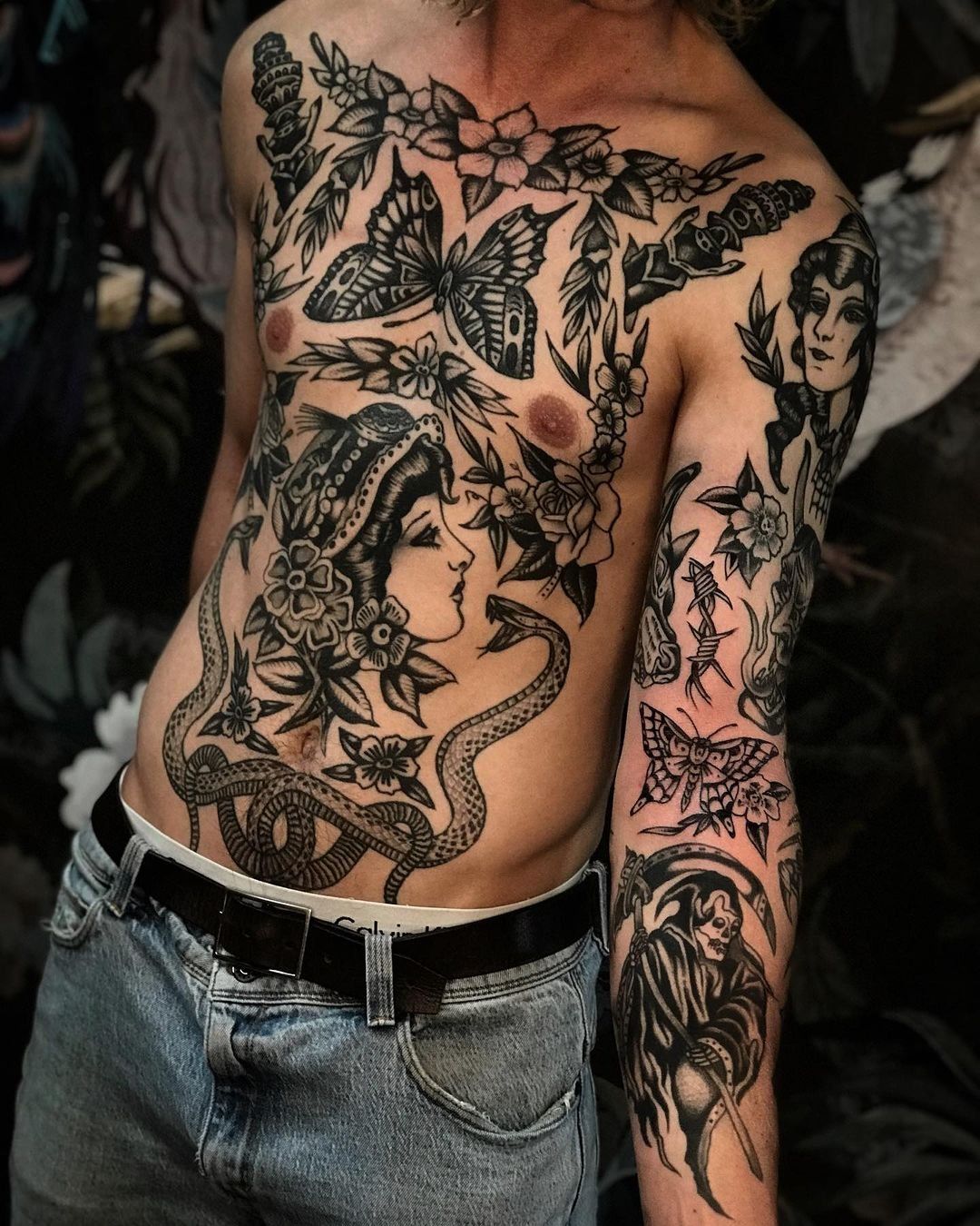 Mikey Sharks tattoo work example