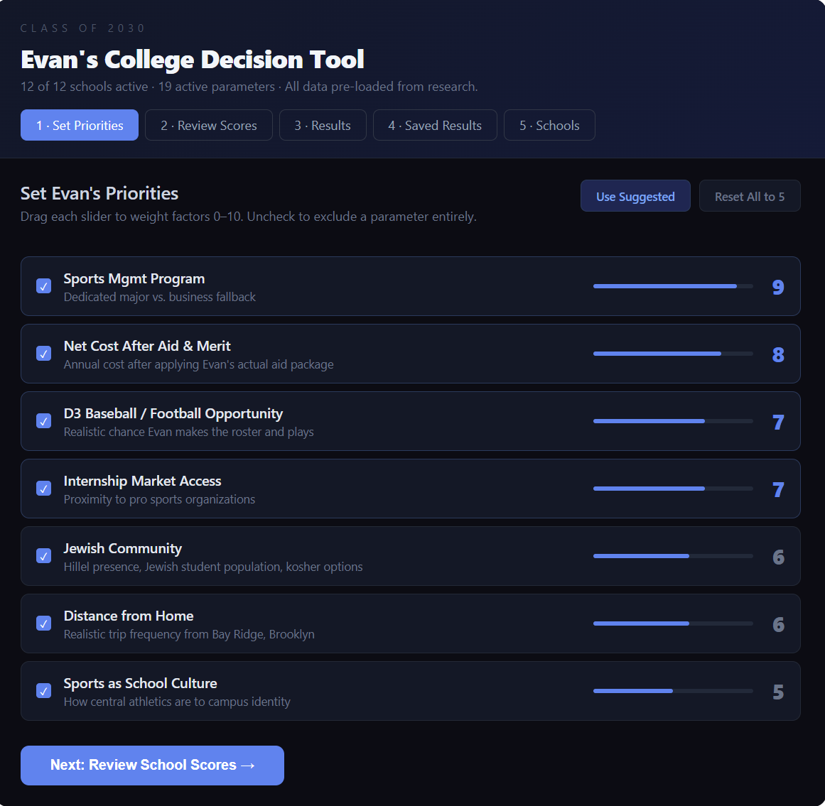 College Decision Tracker preview