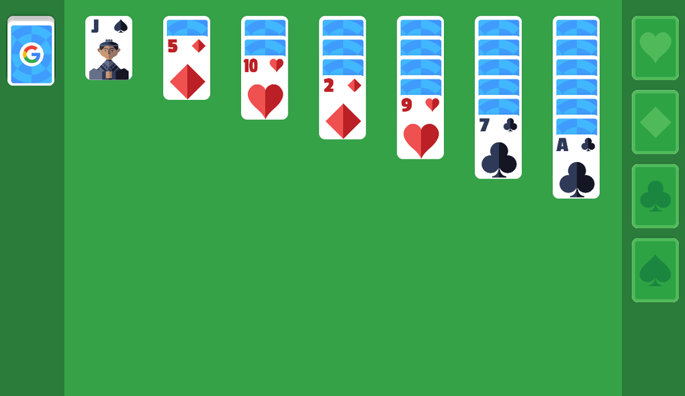 Google Solitaire game screenshot