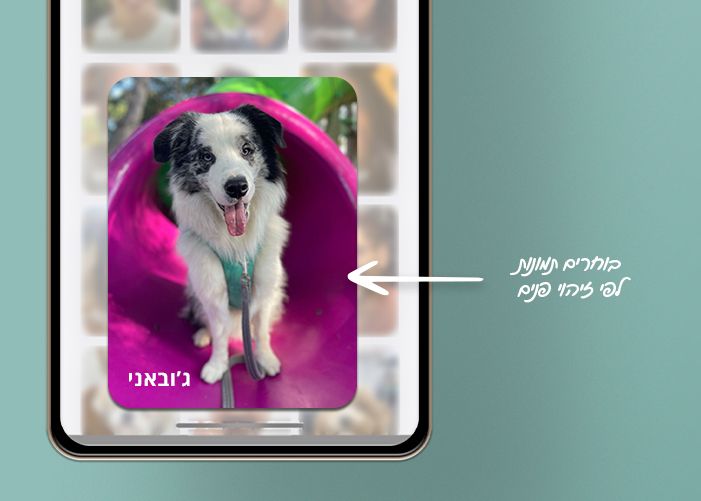 סינון ומיון תמונות באמצעות זיהוי פנים בטלפון