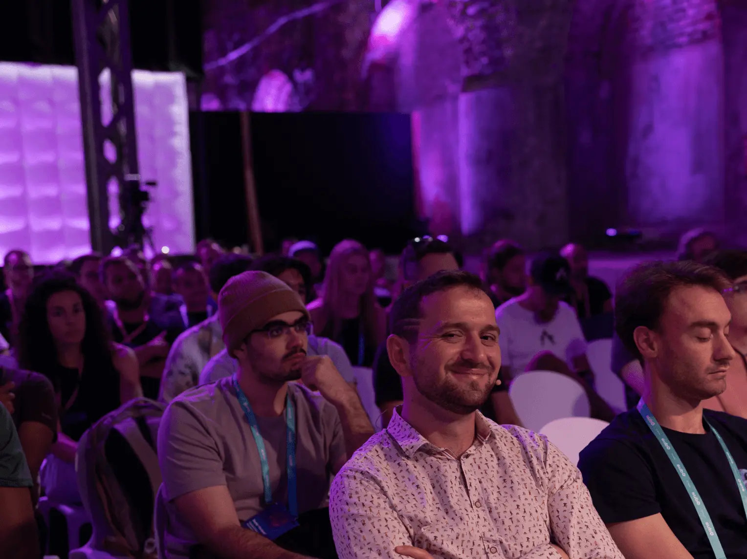 Person learning more about Polkadot at an in person event