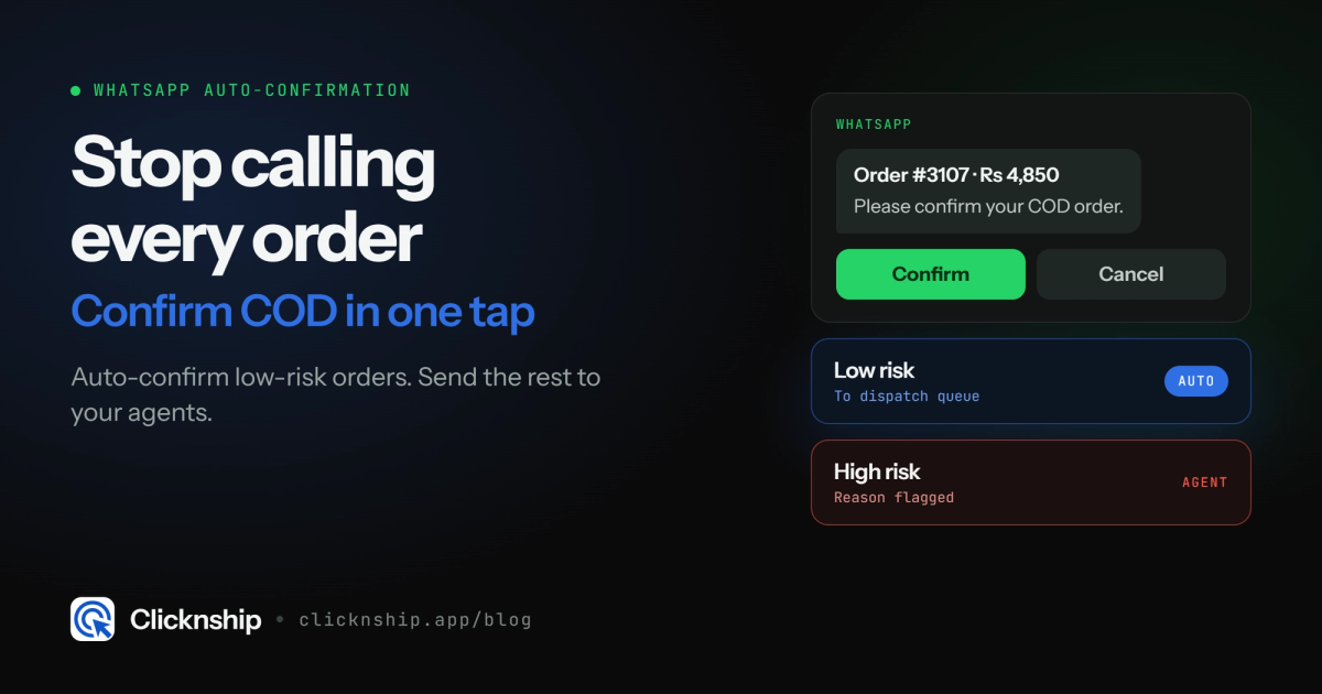 WhatsApp Order Confirmation: How Auto-Confirmation Cuts RTO for Pakistani COD Stores