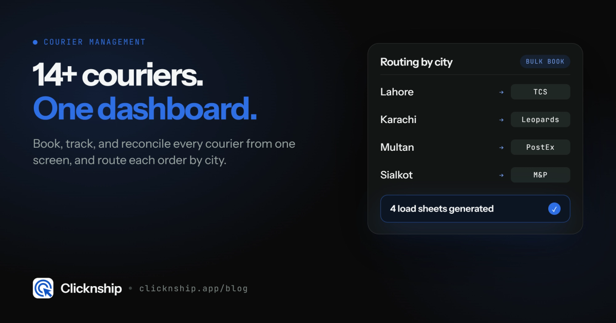 Courier Management in Pakistan: Booking TCS, Leopards, M&P, PostEx, Daewoo & Trax From One Dashboard