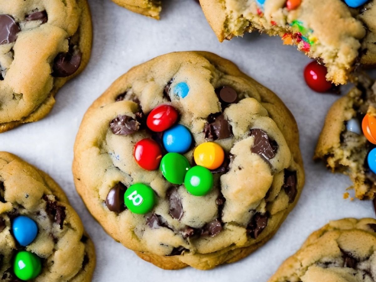 Gourmet Gluten-Free M&M Cookies (Crumbl Copycat)