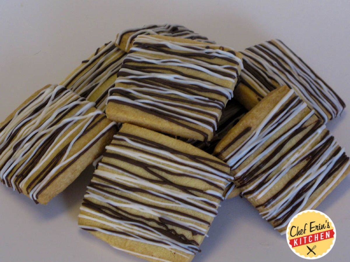 Chocolate Drizzled Shortbread Cookies