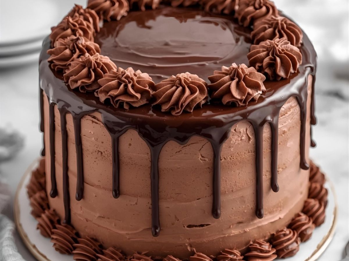Chocolate Pumpkin Spice Layer Cake with Chocolate Cream Cheese Icing