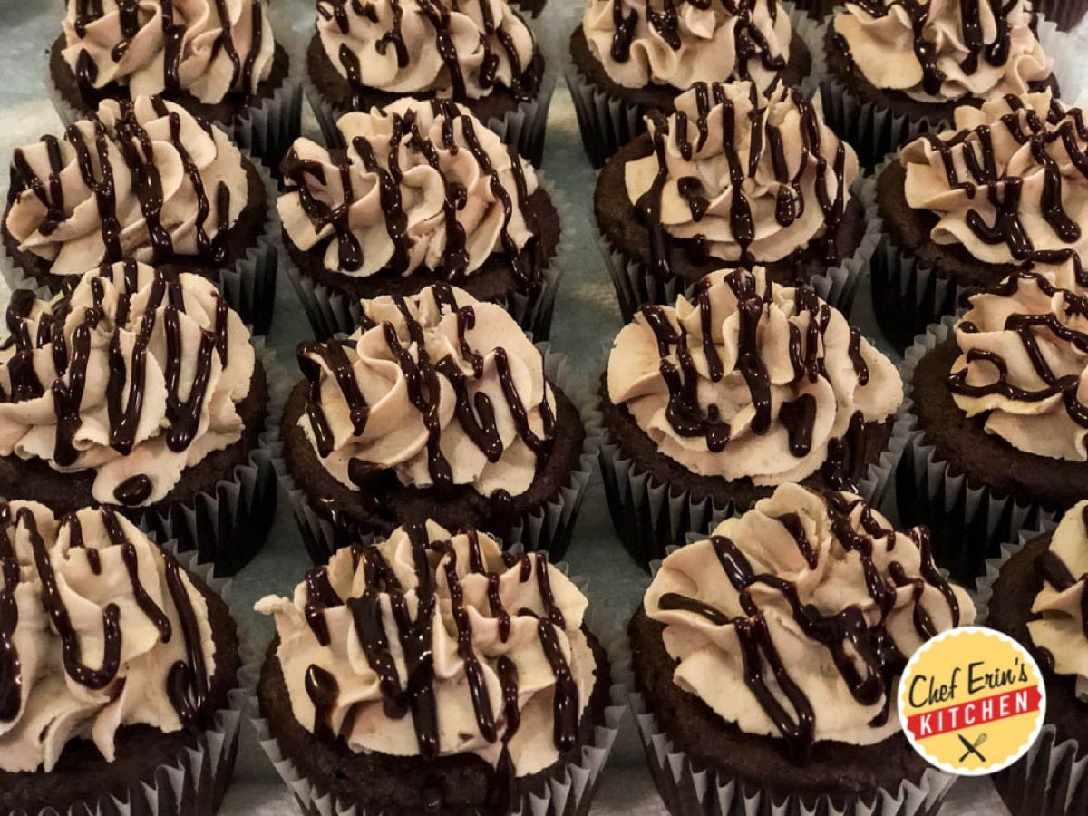 Chocolate Stout Cupcakes with Irish Cream Icing