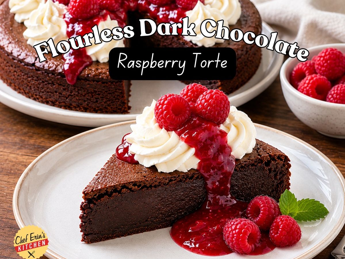 Flourless Dark Chocolate Raspberry Torte