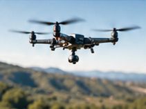 Dron en vuelo durante la captura