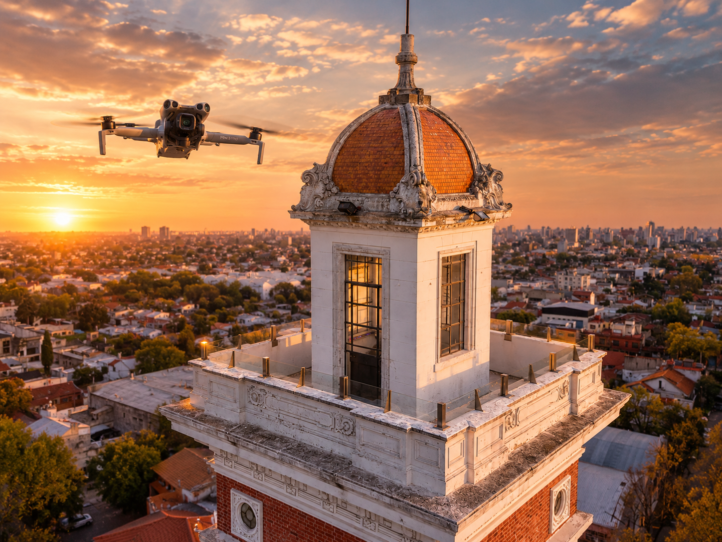 Drone en vuelo durante la captura