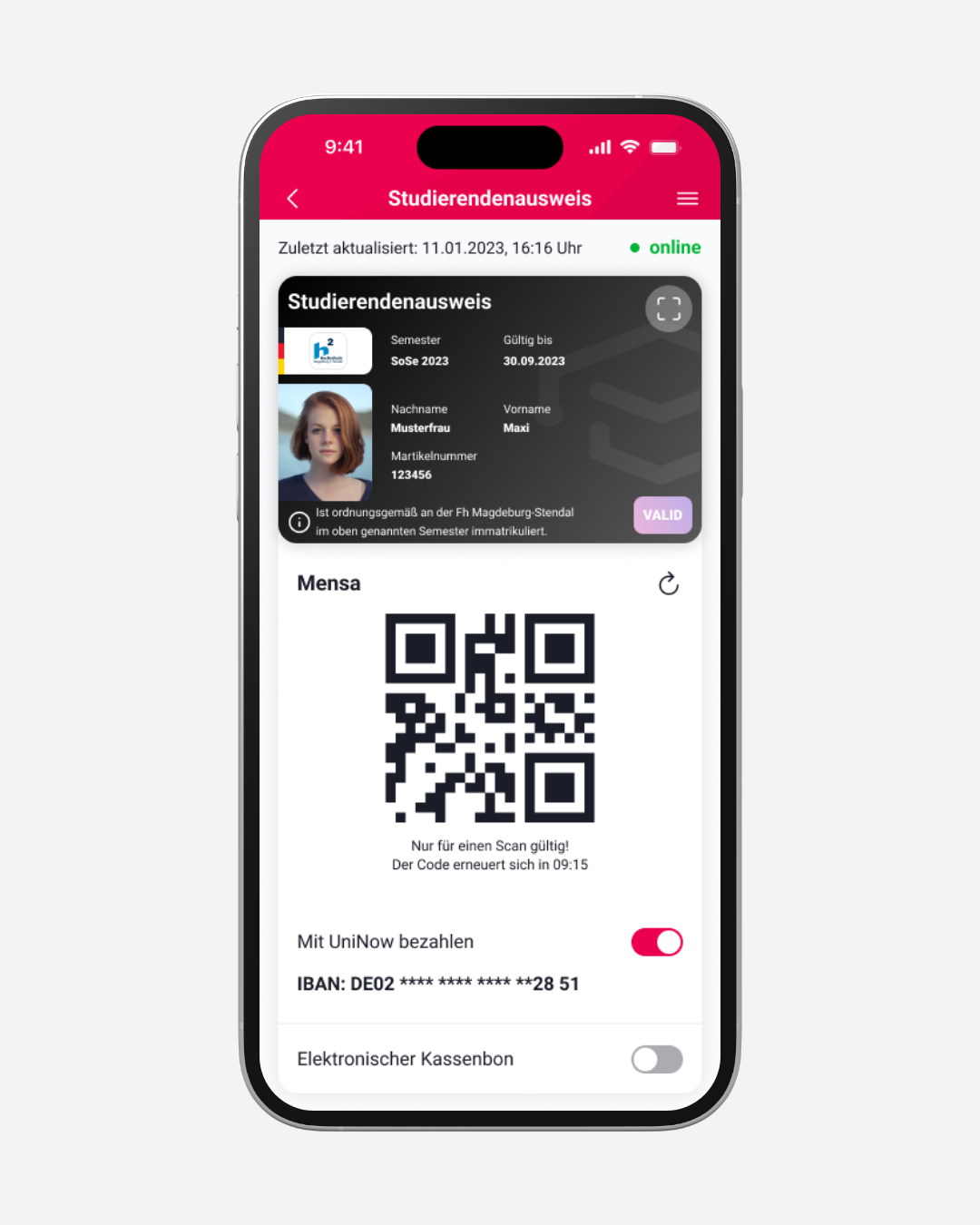 UniNow Pay Screen