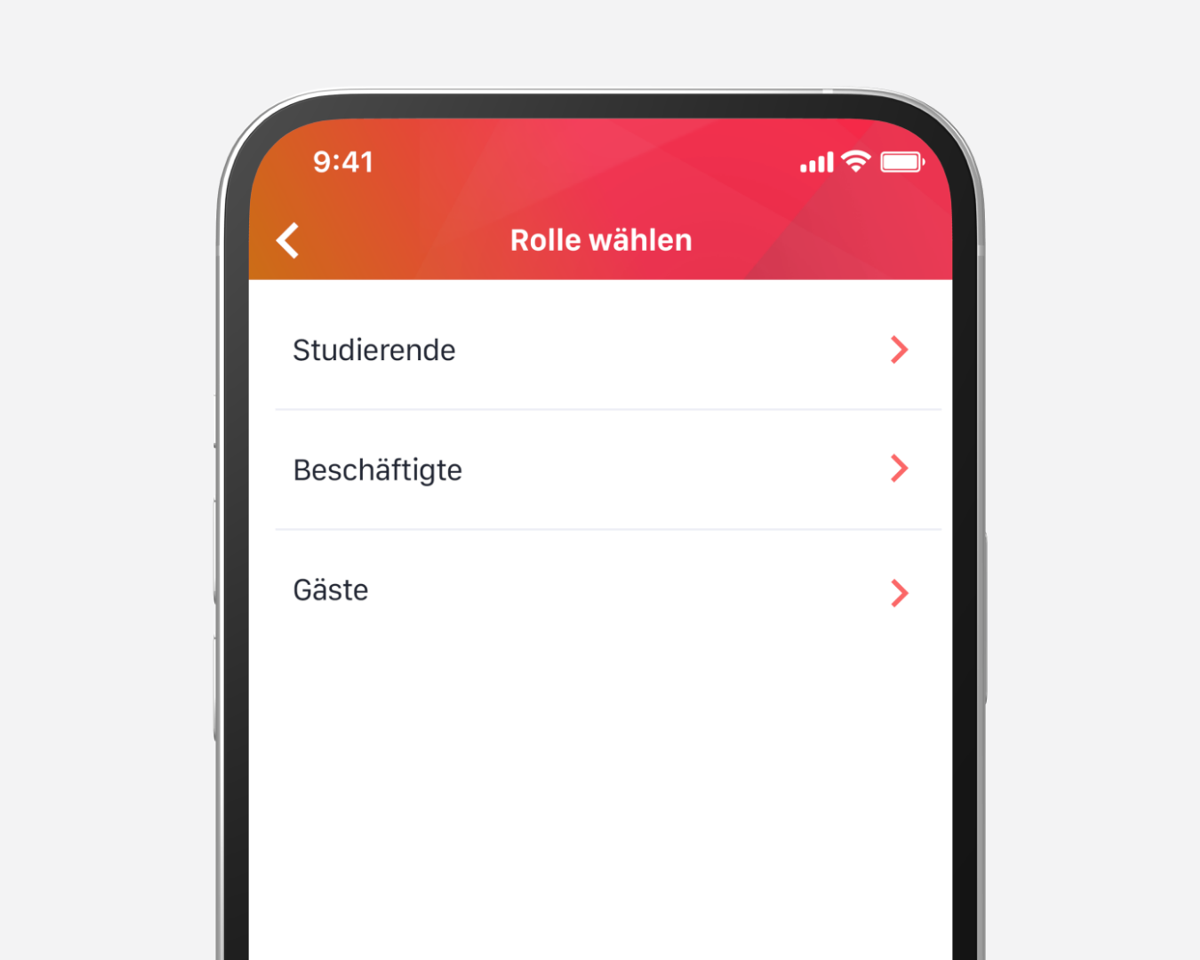 Mit der Rollenauswahl erreichen Hochschulen alle Zielgruppen punktgenau: Inhalte und Module lassen sich individuell für Studierende, Mitarbeitende oder Gäste anpassen – für mehr Relevanz und Struktur in der App.