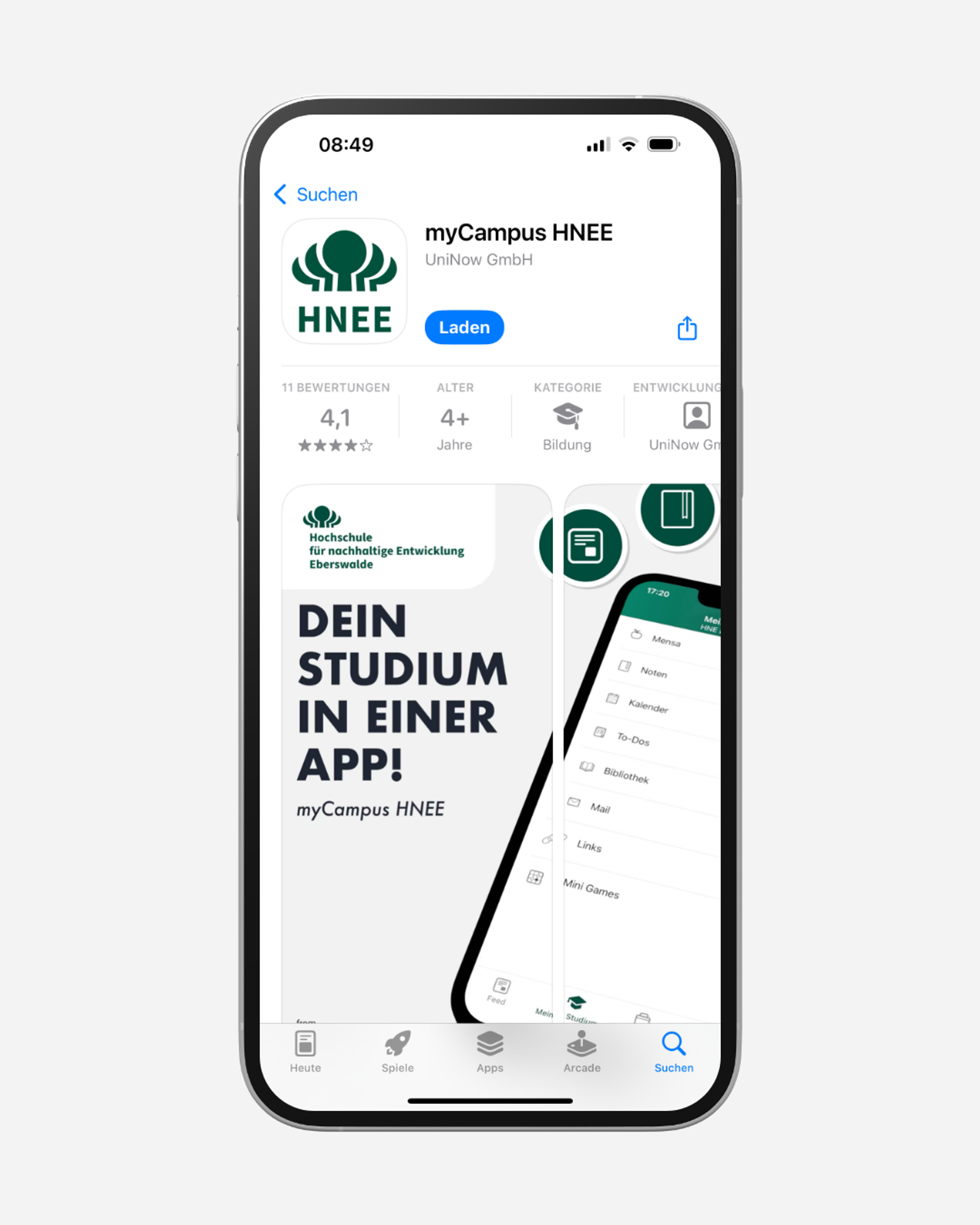 myCampus HNEE App der Hochschule für nachhaltige Entwicklung Eberswalde