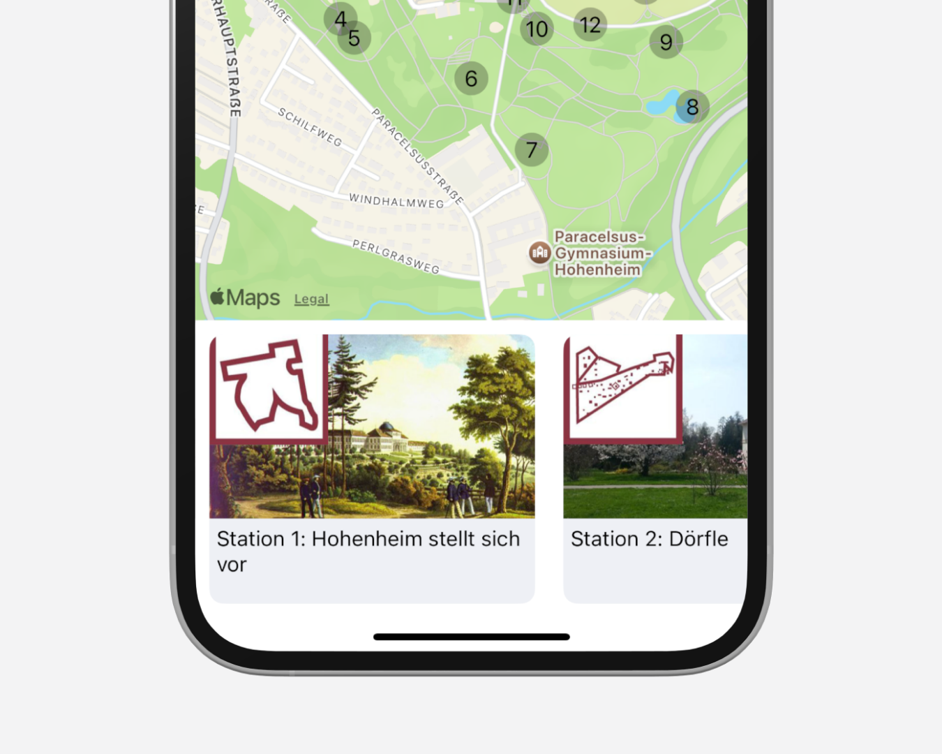 The Campus Tours module offers interactive tours of the university or city. Tours can be managed flexibly, are visible based on roles, and guide users through important aspects of everyday university life with maps and information.