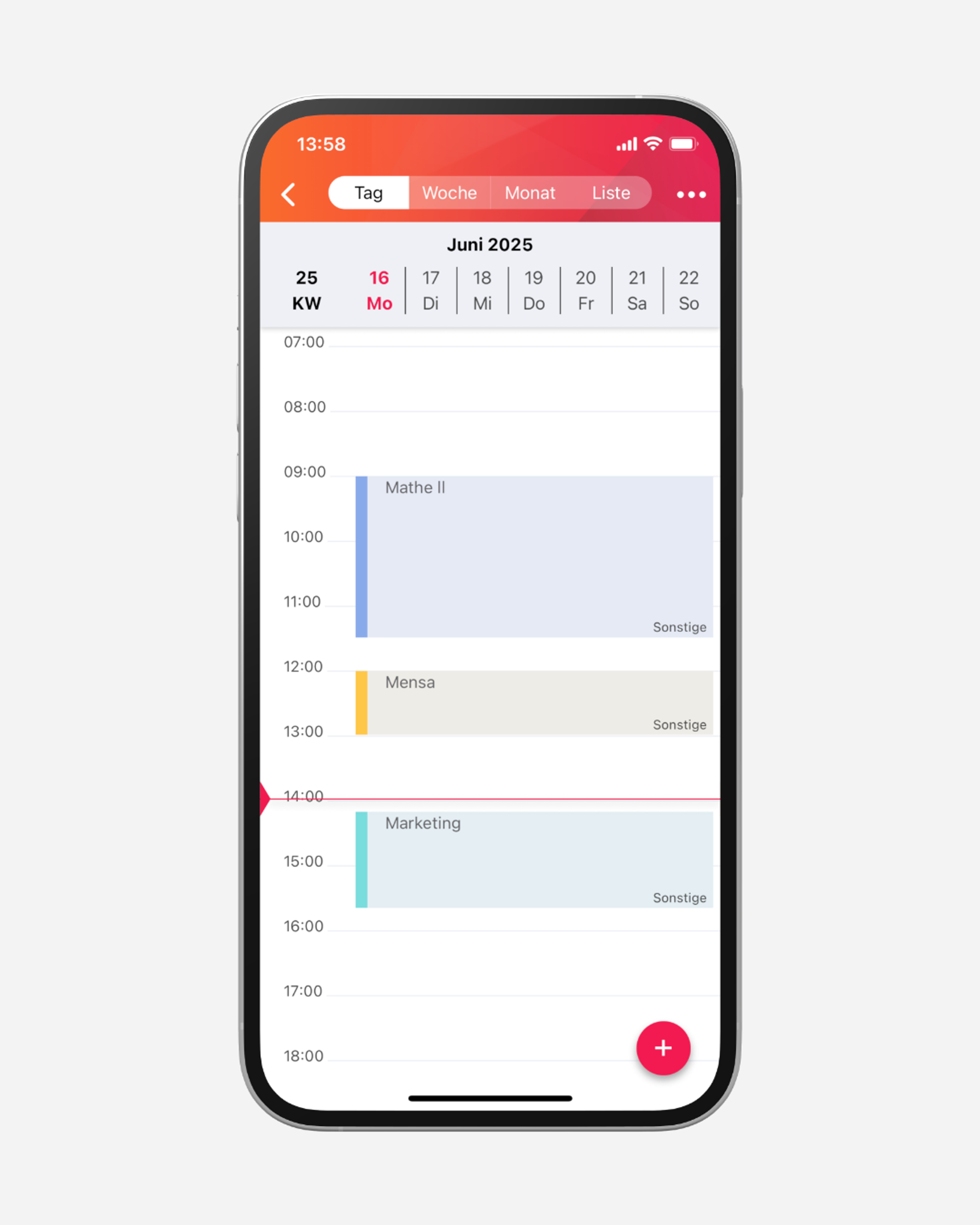 Kalendereinträge automatisch aus dem Stundenplan übernehmen – mobil, aktuell und übersichtlich. Termine werden per ics-Datei integriert oder direkt aus der App übernommen, inklusive automatischer Aktualisierung bei Hochschulkooperationen.