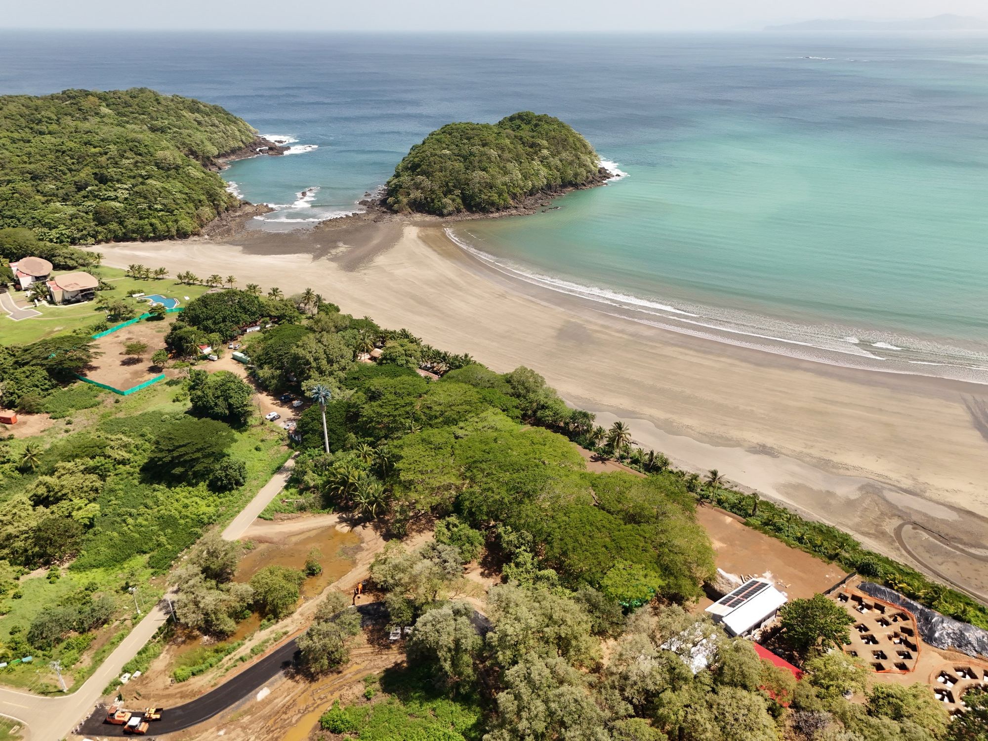 The turquoise cove at the most protected end of Playa Venao